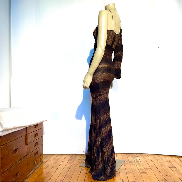 ROMAN KEFLAY VINTAGE BRONZE MAXI DRESS - Picture 2 of 10